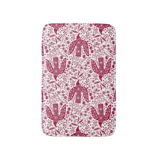 Bird Art Red White Badmat (Voorkant Verticaal)