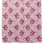 Bird Art Red White Douchegordijn (Voorkant)