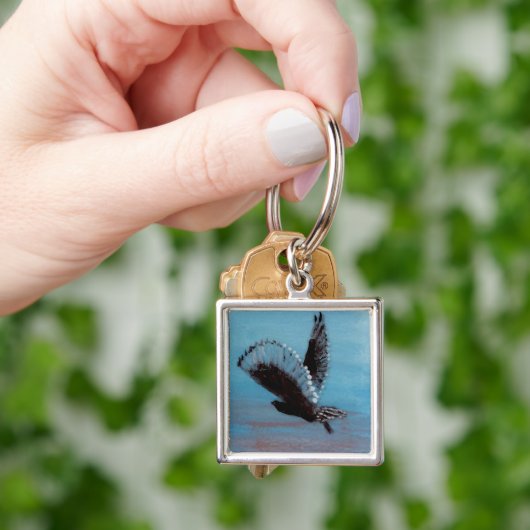 Bird Art Sunrise Owl Sleutelhanger (Hand)