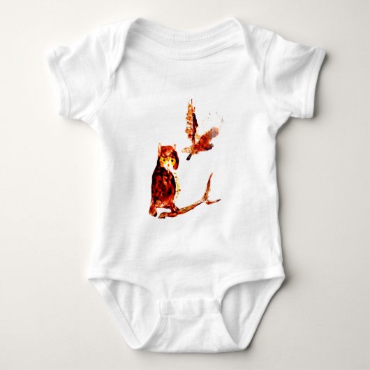 Bird Art Tawny Owls Romper (Voorkant)