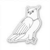 Bird Art Woodland Cute Owl Sticker (Voorkant)