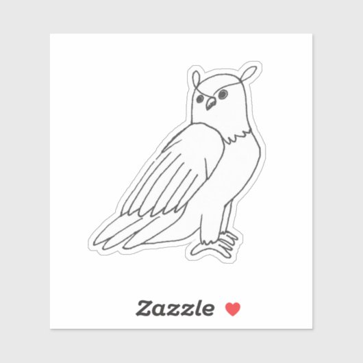Bird Art Woodland Cute Owl Sticker (Vel)