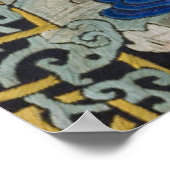 Bird Artwork Crested chinese borduurwerk Poster (Hoek)