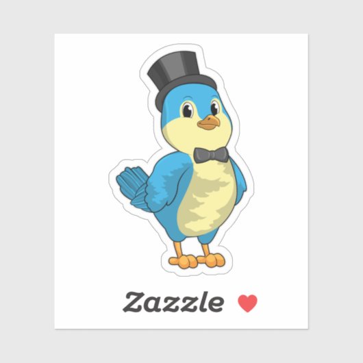 Bird as Groom with Ribbon Sticker (Vel)