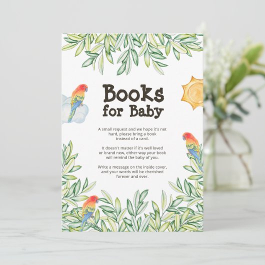 Bird Baby shower Book Request Enclosure Card Kaart (Staand voorkant)