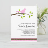 Bird Baby shower Invitation Kaart (Staand voorkant)