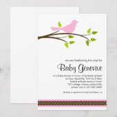Bird Baby shower Invitation Kaart (Voorkant / Achterkant)