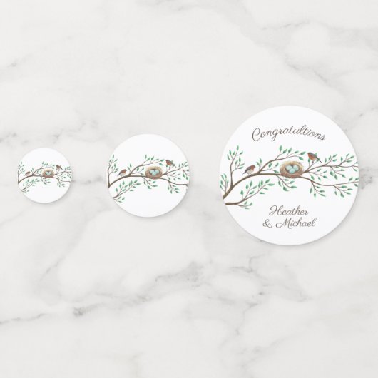 Bird Baby shower Spring Confetti (Achterkanten)