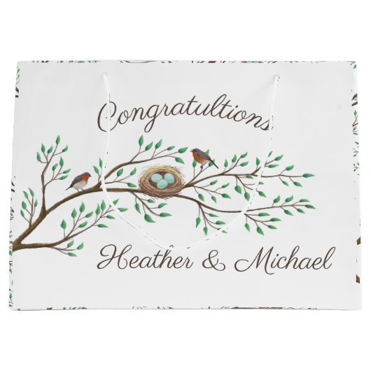 Bird Baby shower Spring Groot Cadeauzakje (Voorkant)