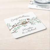 Bird Baby shower Spring Kartonnen Onderzetters (Schuin)