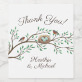 Bird Baby shower Spring Wijn Etiket (Enkel label)