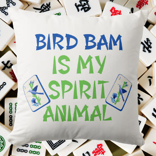Bird Bam is My Spirit Animal Mahjong Bird Tegels Kussen