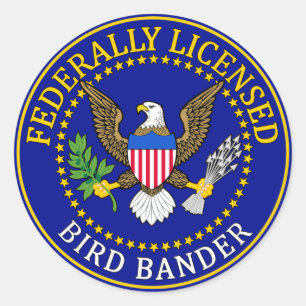 Bird Bander Seal Ronde Sticker