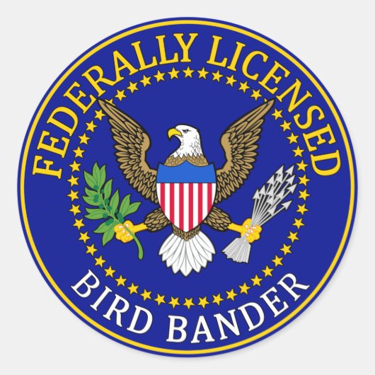 Bird Bander Seal Ronde Sticker (Voorkant)