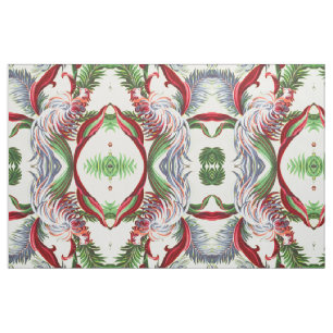  Bird Barkcloth Abstract Tiki Island Stof