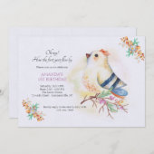 Bird Birthday Party Invitation Kaart (Voorkant / Achterkant)