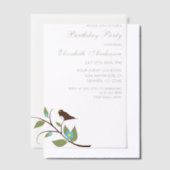 Bird Birthday Vellum Uitnodigingen (Offset)