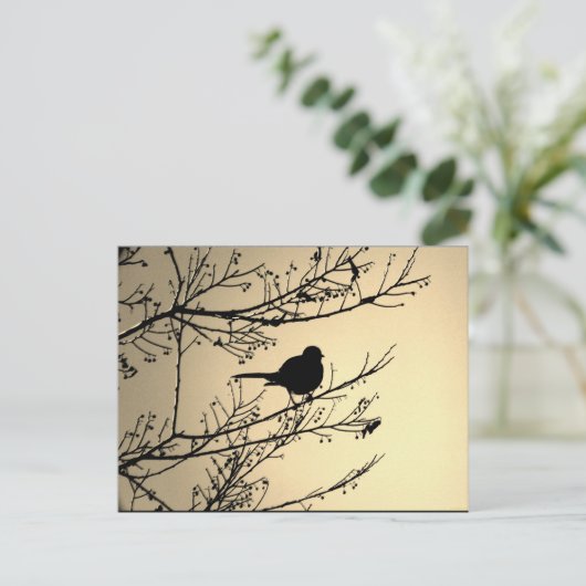 "Bird Black" JTG Art Briefkaart (Staand voorkant)
