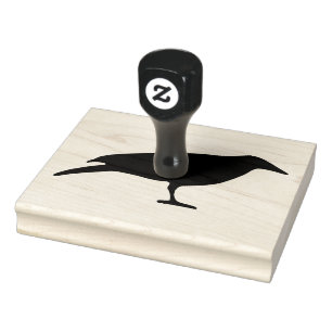 Bird, Black Silhouette, 4 x 5 inch Rubber Stamp Rubberstempel