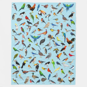 Bird Blanky Assortation Two Fleece Blanket Deken