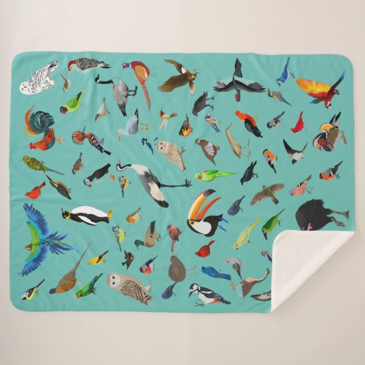 Bird Blanky Sherpa Deken (Voorkant (horizontaal))