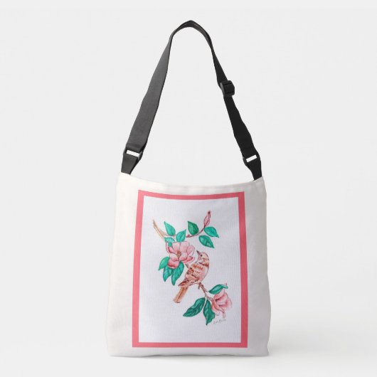Bird Blossom Crossbody Tas (Voorkant)
