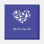 Bird Blue Fridge Magnet Voeg tekst toe en personal (Voorkant)