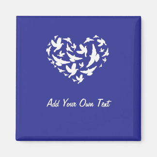 Bird Blue Fridge Magnet Voeg tekst toe en personal