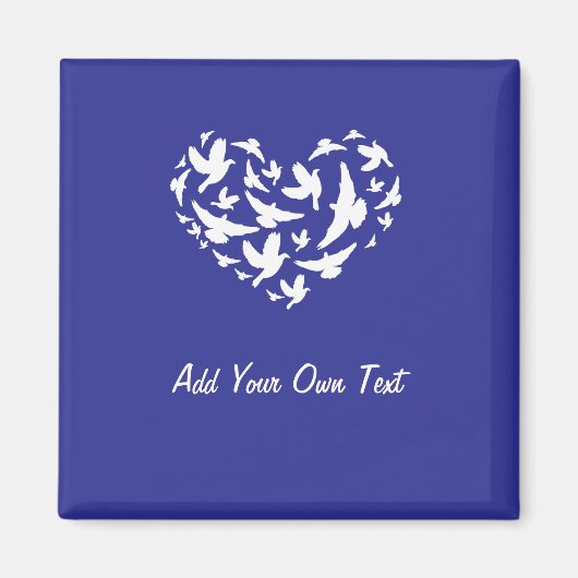 Bird Blue Fridge Magnet Voeg tekst toe en personal (Voorkant)