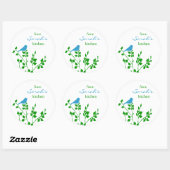 Bird Blue Green Baking and Canning Stickers (Vel)