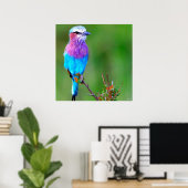 Bird Blue Poster (Thuiskantoor)