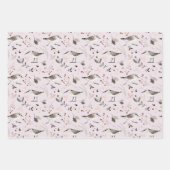 Bird Botanical Hand Drawn Waterverf Illustratie Inpakpapier Vel (Voorkant 3)