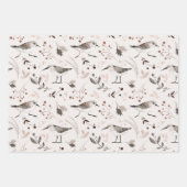 Bird Botanical Hand Drawn Waterverf Illustratie Inpakpapier Vel (Voorkant)