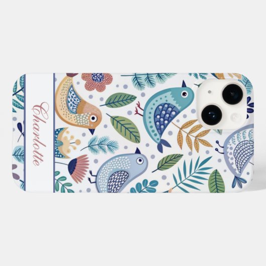 Bird Botanical Perzonalized Case-Mate iPhone Case (Achterkant (horizontaal))