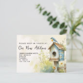 Bird Boxes "We’ve Moved" Briefkaart – Nieuw adres (Staand voorkant)