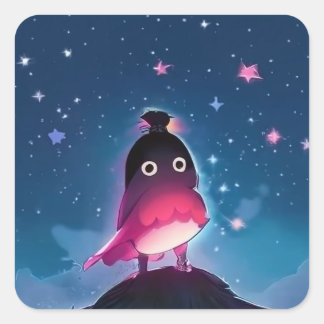 Bird Boy Vierkante Sticker