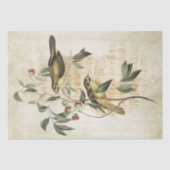 Bird Branch Berries Music Decoupage  Tissuepapier (Voorkant)