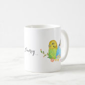  Bird Budgie Parakeet Parrot — Aangepaste naam Koffiemok (Voorkant rechts)