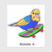 Bird Budgie Skateboard 4-inch Kiss Cut Vinyl Stick Sticker (Vel)