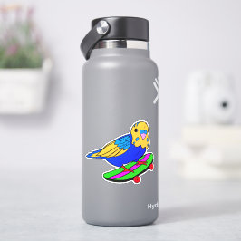 Bird Budgie Skateboard 4-inch Kiss Cut Vinyl Stick Sticker
