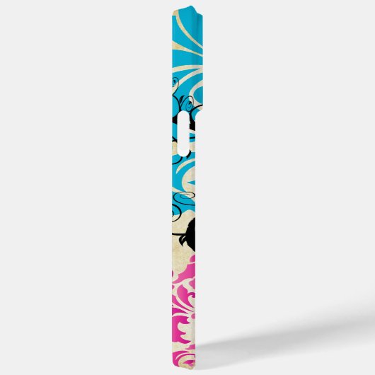  Bird Butterfly Damask iPhone Case (Achterkant / Rechts)