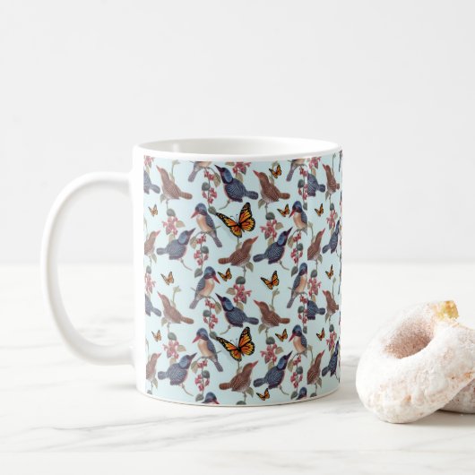 Bird Butterfly Floral Mok (Met donut)