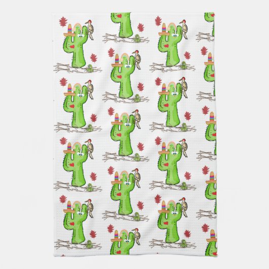 Bird Cactus Keuken Handdoek (Verticaal)