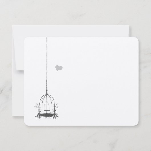  Bird Cage Red Accents Weddenschap Bedankt (Achterkant)