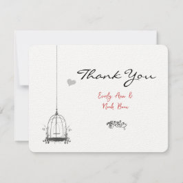  Bird Cage Red Accents Weddenschap Bedankt