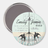 Bird Cage Wedding Magnets Briefkaart Achtergrond Magneet (Voorkant / Achterkant)