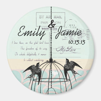 Bird Cage Wedding Magnets Briefkaart Achtergrond Magneet