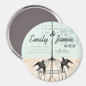 Bird Cage Wedding Magnets Briefkaart Achtergrond Magneet (Voorkant / Achterkant)