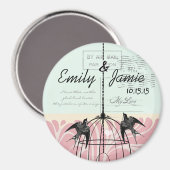Bird Cage Wedding Magnets Briefkaart Achtergrond Magneet (Voorkant / Achterkant)