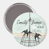 Bird Cage Wedding Magnets Briefkaart Achtergrond Magneet (Voorkant / Achterkant)